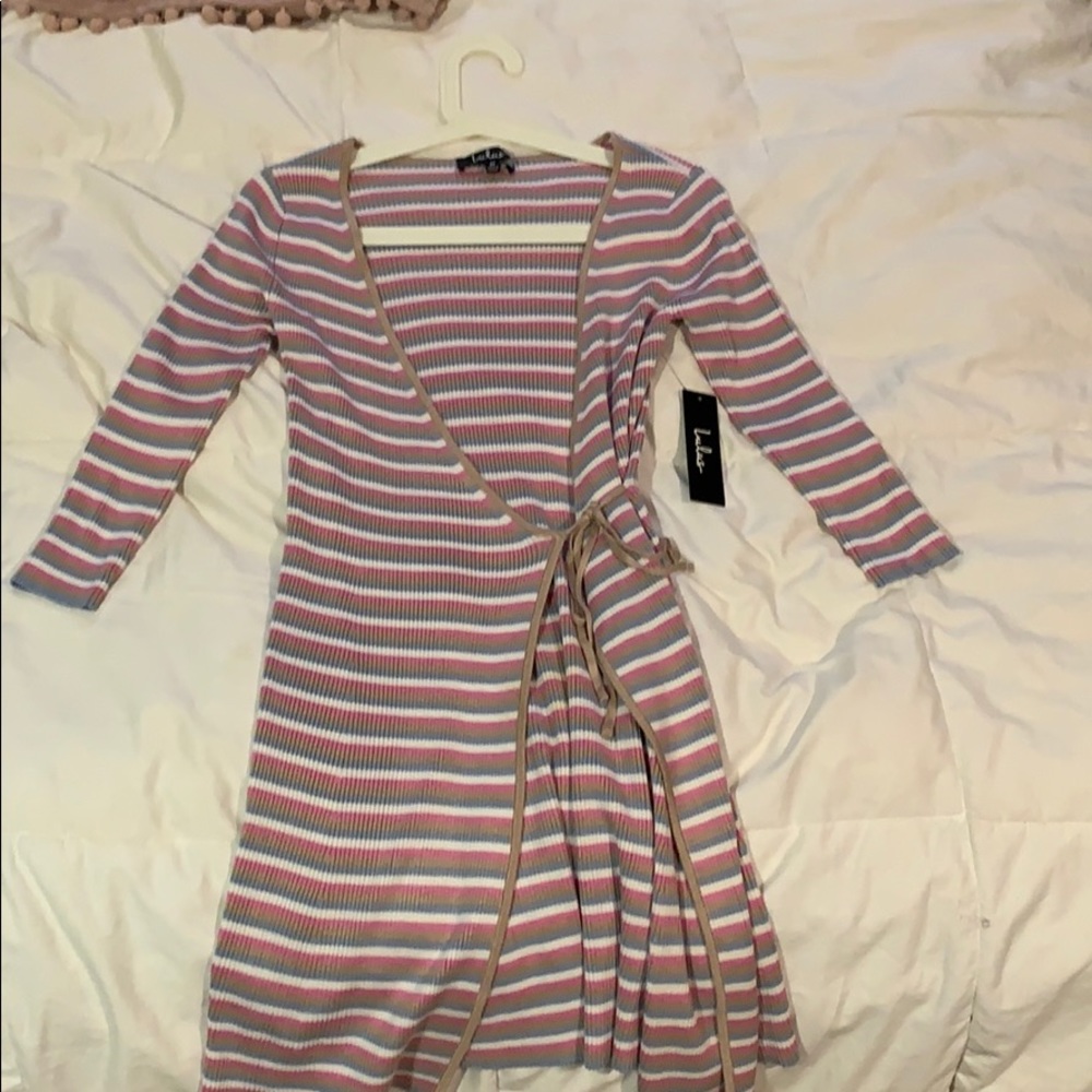 Striped wrap dress from Lulus